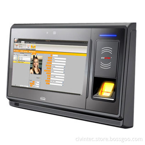 Fingerprint Attendance Terminal with 7-inch Touchscreen and Wi-Fi, 3G, TCP/IP, PoE